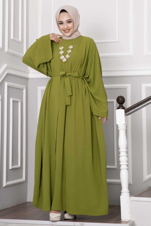 Leyli Hijab Abaya Set Pistachio Green - Image 5