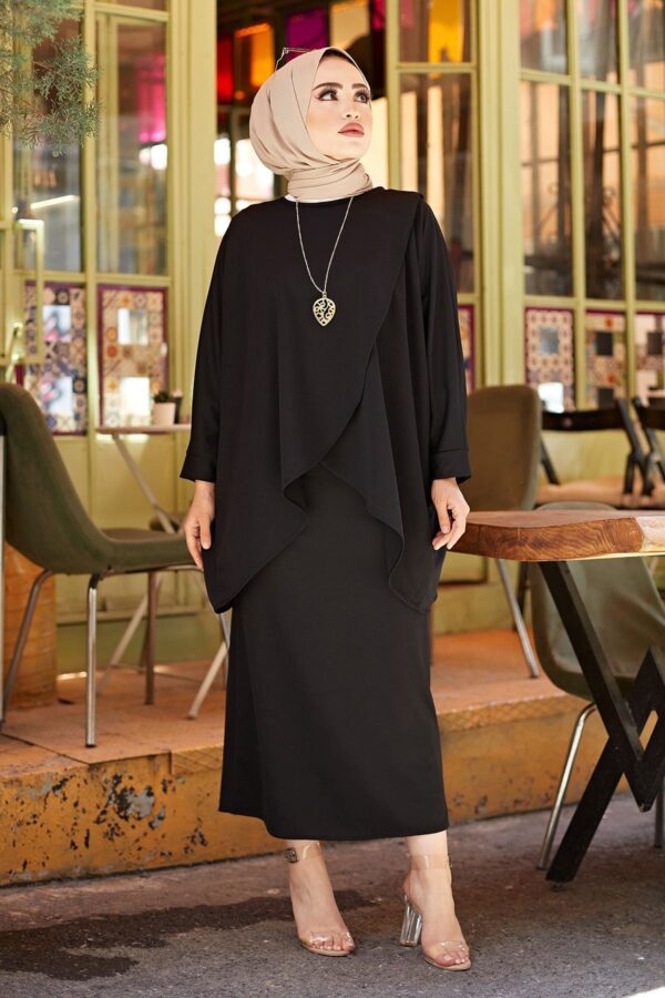 MDI Skirt and Tunic Two-Piece Combination Black - Image 4