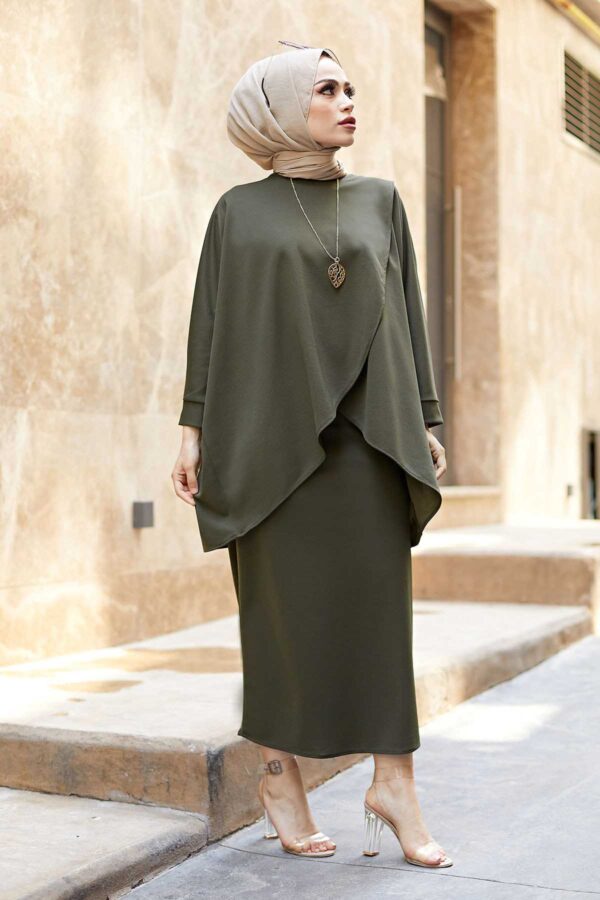 MDI Skirt and Tunic Two-Piece Combination Khaki - Image 2