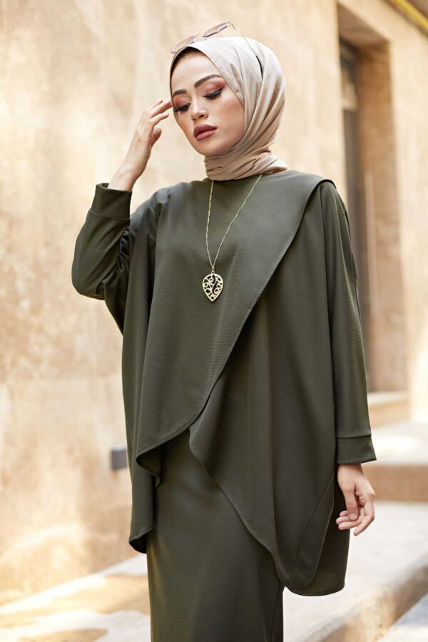 MDI Skirt and Tunic Two-Piece Combination Khaki - Image 3
