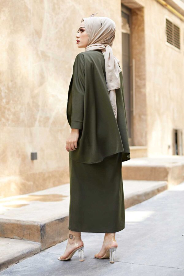 MDI Skirt and Tunic Two-Piece Combination Khaki - Image 4