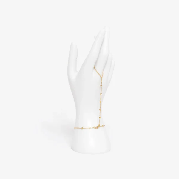 Luxe Bezel Hand Chain Bracelet